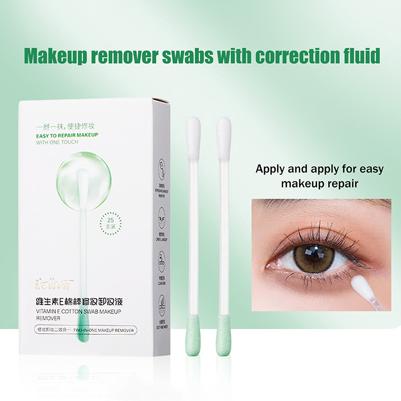Beauty Makeup & D Anime Studio Vega Baja - 0.3ml×25Pcs Makeup Remover Cotton Swabs Pre-soaked