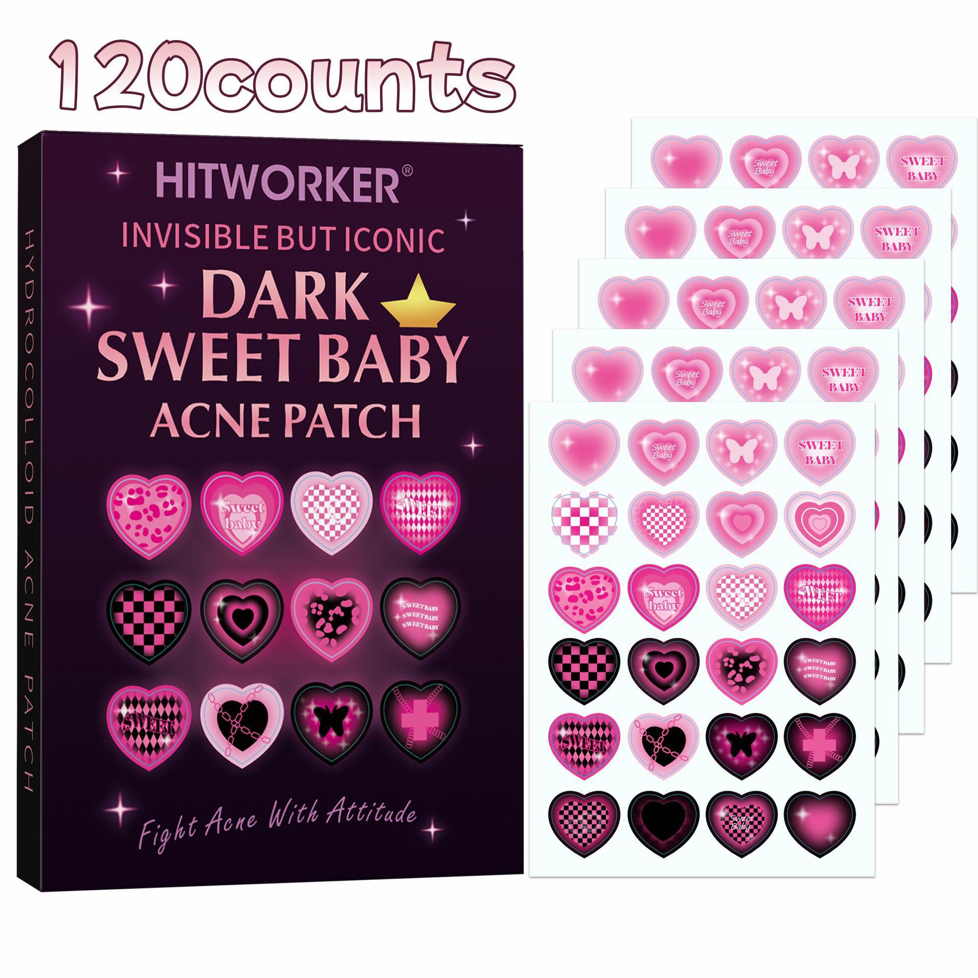 Anti-Aging Face Cream - 120/48 pieces/box of cute heart-shaped acne