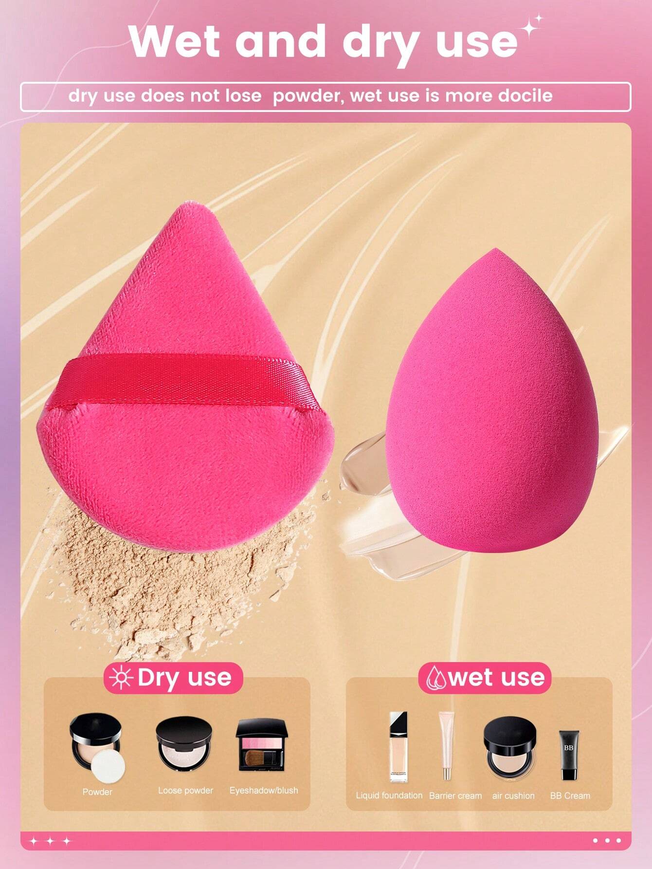 4PCS Makeup Sponges Plus 2PCS  - Makeup Plus Beauty review and price
