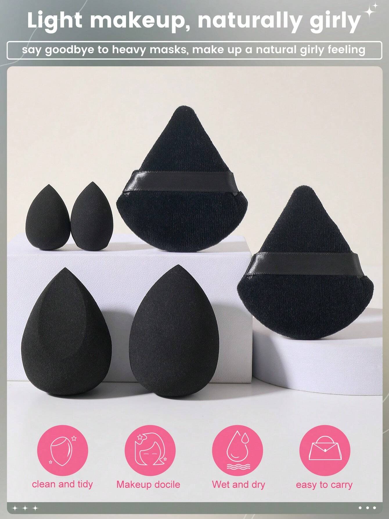 4PCS Makeup Sponges Plus 2PCS  - Makeup Plus Beauty review and price